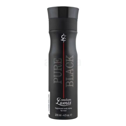 Creation Lamis Pure Black Fragrance Body Spray for Men 200ml