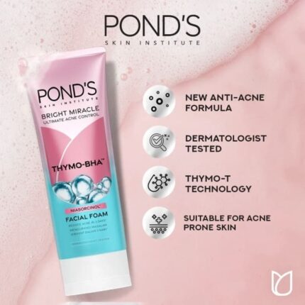 Pond'S Bright Miracle Ultimate Acne Control Thymo-Bha Facial Foam 100gm