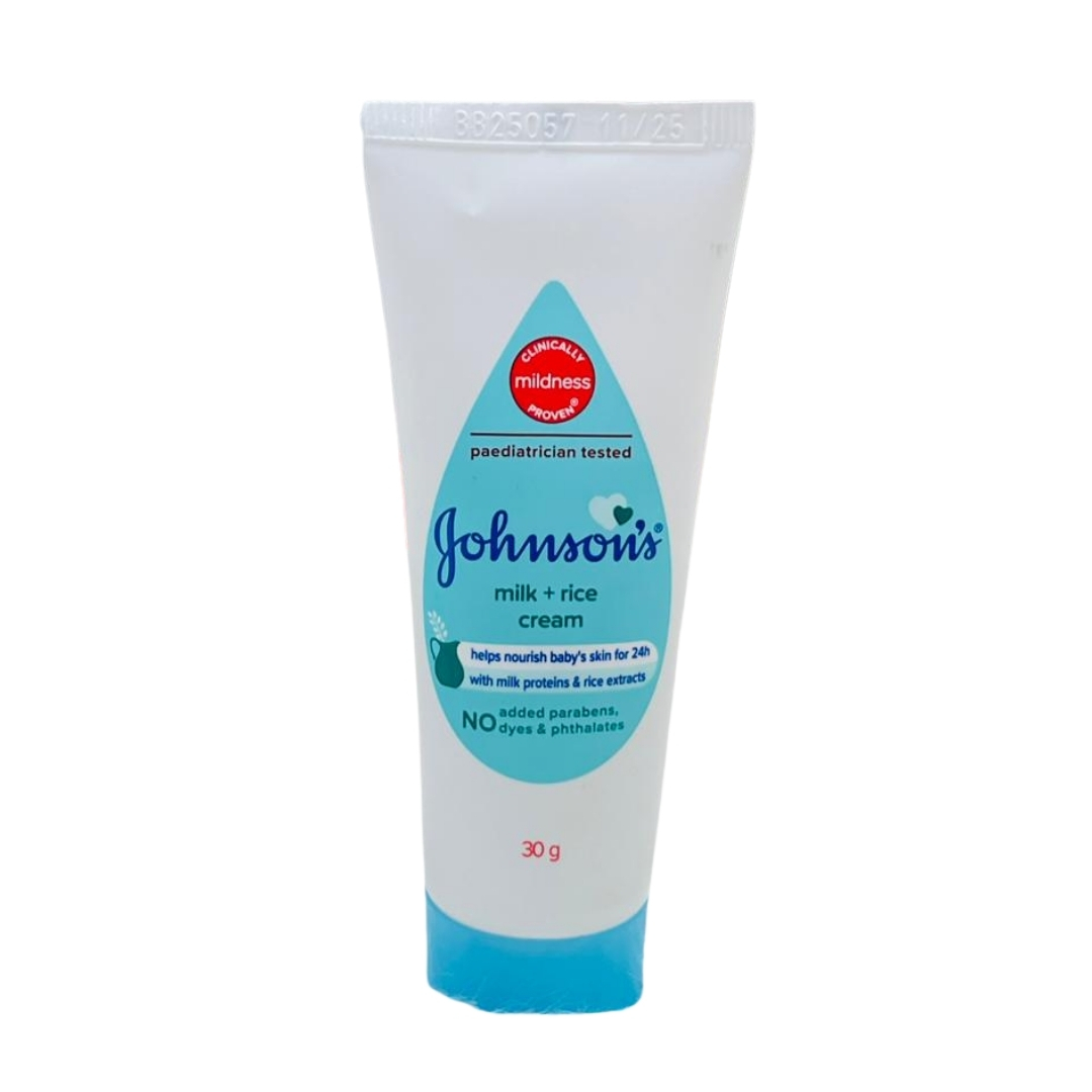 Johnson's BaJohnson's Baby Skincare Cream Milk + Rice 30gby Skincare Cream Milk + Rice 30g Johnson's Baby Skincare Cream Milk + Rice 30g