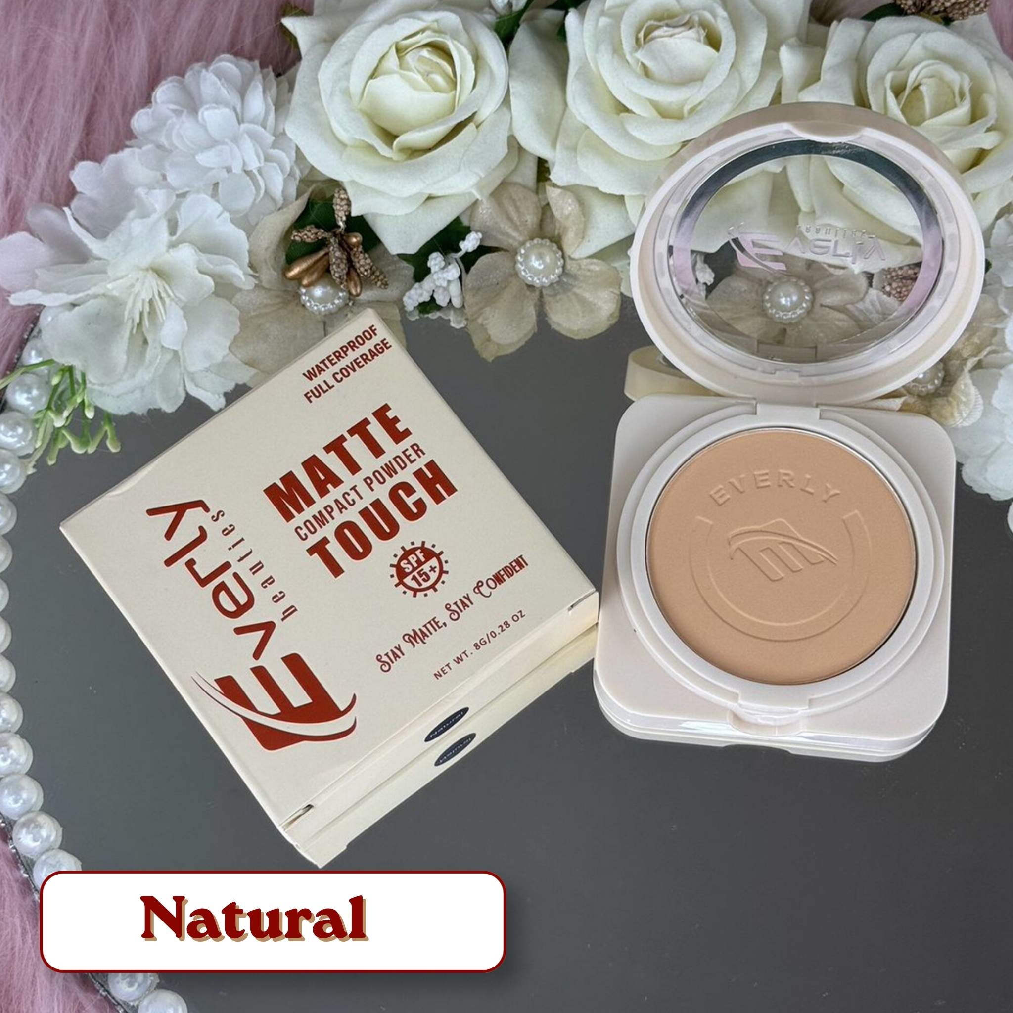 Everly Beauties Matte Compact Powder SPF15 Natural Everly Beauties Matte Compact Powder SPF15 Natural